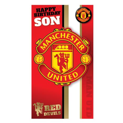 Son Manchester United Birthday Card with Badge £2.69